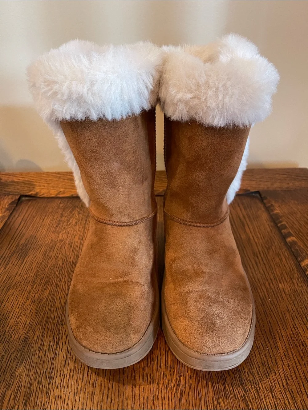 SO Kids Faux-Fur Button Boots - Chestnut